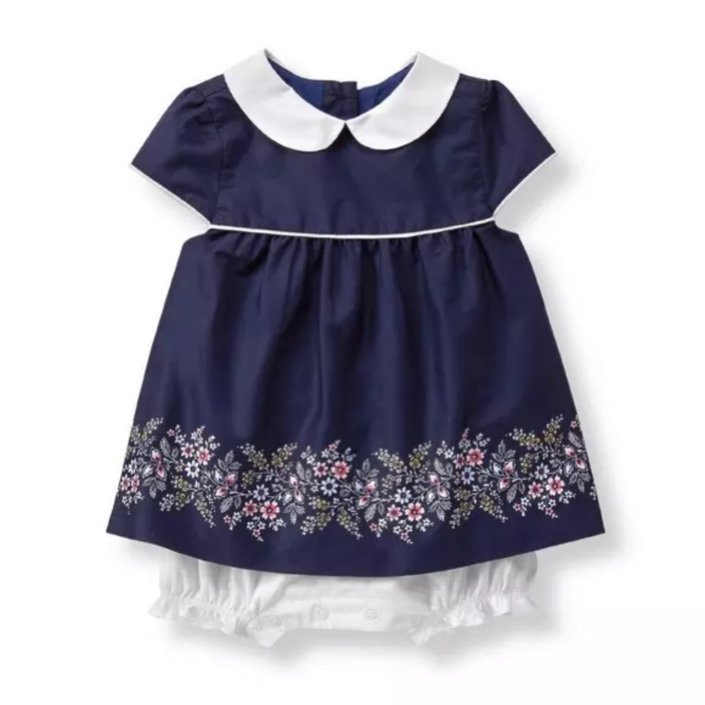 Janie and Jack navy floral dress (3-6 months)